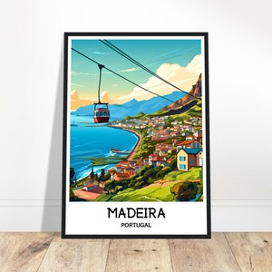 Madeira Travel Print Portugal Poster Portuguese Art Print Madeira Lover Gift Portugal Wall Hanging Art Madeira Island Home Office Decor