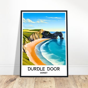 Durdle Door Travel Print Durdle Door Poster English Art Print England Lover Gift Wall Hanging Art Dorset Illustration Home Office Decor
