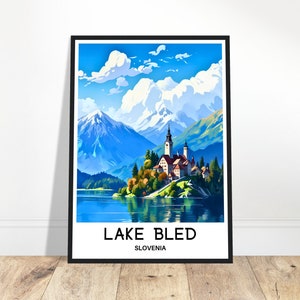 Bleder See Reise Druck Bleder See Poster Slowenisch Kunstdruck Slowenien Liebhaber Geschenk Wandbehang Home Office Dekor Bleder See Illustration