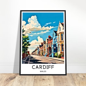 Cardiff Travel Print Wales Poster Welsh Art Print Cardiff Lover Gift Wall Hanging Art Home Office Desk Room Decor Cardiff Illustration