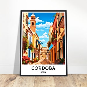 Cordoba Travel Print Cordoba Poster Spanish Art Print Spain Lover Gift Wall Hanging Cordoba City Illustration Home Office Decor