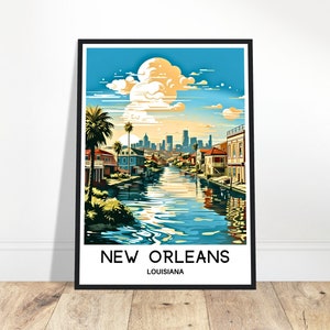 New Orleans Reise New Orleans Poster Amerikanischer Kunstdruck Louisiana Liebhaber Geschenk Wandbehang Kunst New Orleans City Illustration