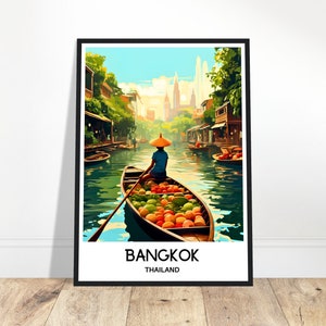 Bangkok Travel Print Bangkok Poster Thailandese Art Print Thailand Lover Gift Wall Hanging Art Home Office Room Decor Bangkok Illustration