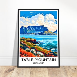 Table Mountain Travel Print Table Mountain Poster South African Art Print South Africa Lover Gift Wall Hanging Art Illustration Home Decor