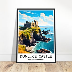 Dunluce Castle Travel Print Dunluce Castle Poster Irish Art Print North Ireland Lover Gift Wall Hanging Art  Illustration Home Office Decor
