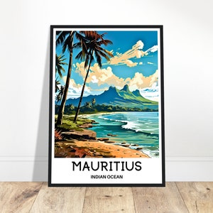Mauritius Travel Print Mauritius Poster African Art Print Mauritius Lover Gift Wall Hanging Home Decor Indian Ocean Island Illustration