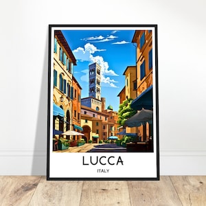 Lucca Reise-Druck Lucca Poster Italienischer Kunstdruck Italien Liebhaber Geschenk Wandbehang Kunst Home Office Schreibtisch Dekor Lucca City Illustration