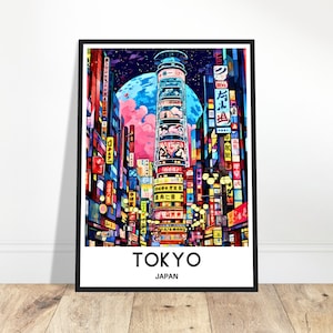 Tokyo Travel Print Tokyo Poster Japanese Art Print Japan Lover Gift Wall Hanging Home Office Decor Tokyo City Illustration