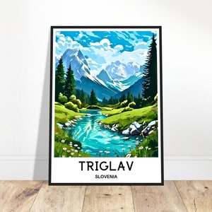 Triglav Travel Print Triglav Poster Slovenian Art Print Slovenia Lover Gift Wall Hanging Home Office Decor Triglav Mountain Illustration