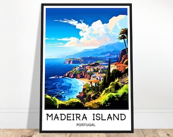 マデイラ旅行ポスター マデイラ旅行プリント マデイラ島プリント マデイラ恋人ギフト マデイラ壁アート マデイラ絵画 マデイラポルトガルプリント
