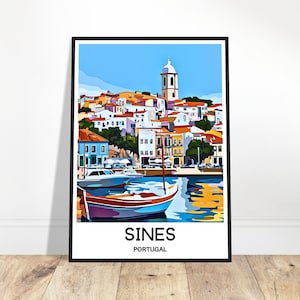 Sines Travel Print Poster Portuguese Art Print Portugal Lover Gift Portugal Wall Hanging Art Home Office Room Decor Sines Illustration