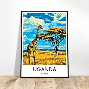 Uganda Travel Print Uganda Poster African Art Print Africa Lover Gift Wall Hanging Art Home Office Decor Uganda Illustration