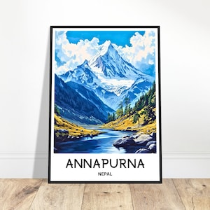 Annapurna Travel Print Annapurna Poster Nepalese Art Print Nepal Lover Gift Wall Hanging Art Home Office Room Decor Annapurna Illustration