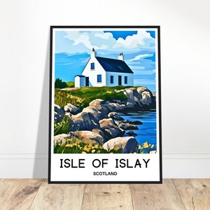 Isle of Islay Travel Print Isle of Islay Poster Scottish Art Print Scotland Lover Gift Wall Hanging Illustration Home Office Decor
