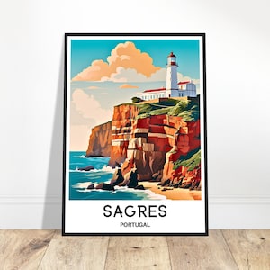 Sagres Travel Print Sagres Poster Portuguese Art Print Traveler Gift For Algarve Lover Portugal Wall Art Home Office Desk Living Room Decor