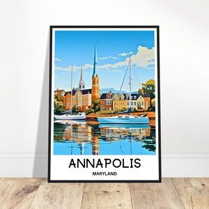 Annapolis Travel Print Poster American Art Print Maryland Lover Gift Wall Hanging Art Annapolis City Illustration Home Office Room Decor