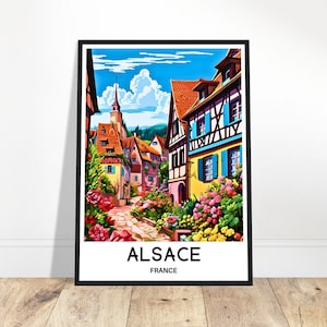 Alsace Travel Print Alsace Poster French Art Print France Lover Gift Wall Hanging Art Home Office Desk Decor Alsace Region Illustration