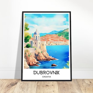 Dubrovnik Watercolor Print Dubrovnik Travel Poster Croatian Art Print Croatia Lover Gift Dubrovnik City Watercolour Painting Illustration