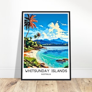 Whitsunday Islands Travel Print Whitsunday Islands Poster Australian Art Print Australia Lover Gift Wall Hanging Illustration Home Decor