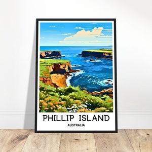 Phillip Island Travel Print Phillip Island Poster Australian Art Print Australia Lover Gift Wall Hanging Art Illustration Home Office Decor
