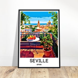 Seville Travel Print Seville Travel Poster Spanish Art Print Spain Lover Gift Wall Hanging Art Home Office Desk Decor Seville Illustration