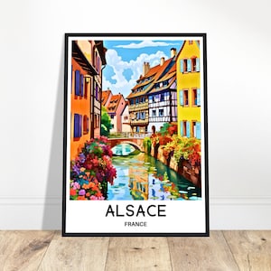 Alsace Travel Print Alsace Poster French Art Print France Lover Gift Wall Hanging Art Home Office Desk Decor Alsace Region Illustration
