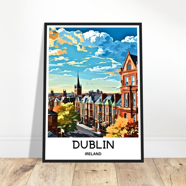 Dublin Travel Print Dublin City Poster Irish Art Print Ireland Lover Gift Wall Hanging Art Dublin Illustration Home Office Desk Decor