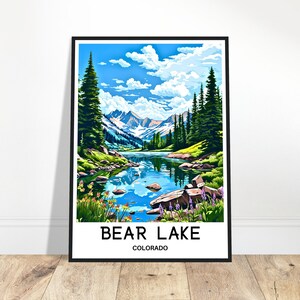 Bear Lake Travel Print Bear Lake Poster American Art Print America Lover Gift Wall Hanging Art Home Office Decor Colorado Illustration