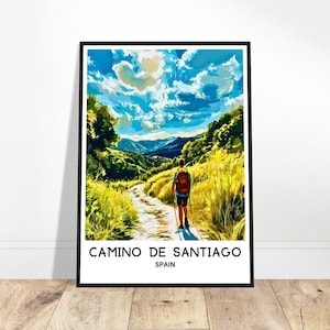 Camino de Santiago Travel Print Camino de Santiago Poster Spanish Art Print Spain Lover Gift Wall Hanging Art Illustration Home Office Decor
