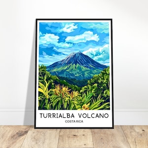 Turrialba Volcano Travel Print Turrialba Volcano Poster Costa Rican Art Print Costa Rica Lover Gift Wall Hanging Art Illustration Home Decor