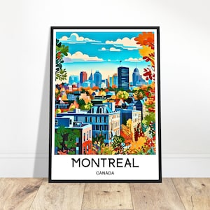 Montreal Travel Print Montreal Poster Canadian Art Print Canada Lover Gift Wall Hanging Home Office Desk Decor Montreal City Illustration