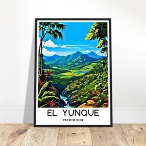 El Yunque Rainforest Travel Print El Yunque Poster Caribbean Art Print Puerto Rico Lover Gift Wall Hanging Home Decor El Yunque Illustration