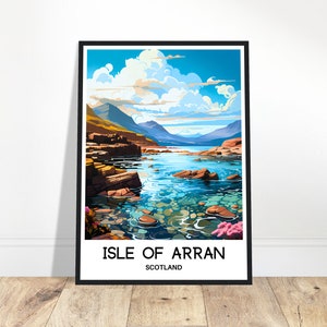 Isle of Arran Travel Print Isle of Arran Poster Scottish Art Print Scotland Lover Gift Wall Hanging Home Decor Isle of Arran Illustration