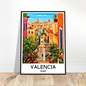Valencia Travel Print Valencia Poster Spanish Art Print Spain Lover Gift Wall Hanging Home Office Desk Decor Valencia Illustration