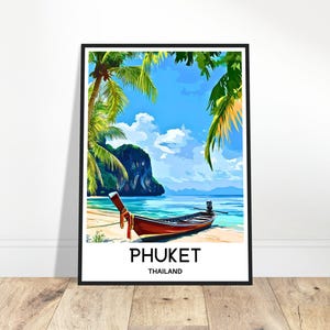 Phuket Island Travel Print Poster Thailand Art Print Thailand Lover Gift Wall Hanging Art Home Office Room Desk Decor Phuket Illustration