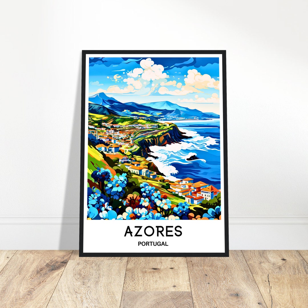 Azores Travel Poster Azores Travel Print Azores Island Print