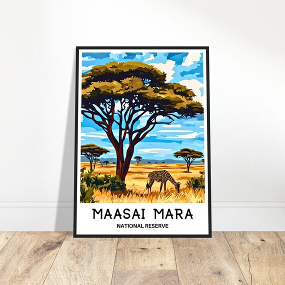 maocat　A3サイズ１点、A4サイズ６点　おまとめ Maasai Mara Travel Print Masai Mara Travel Poster African Art