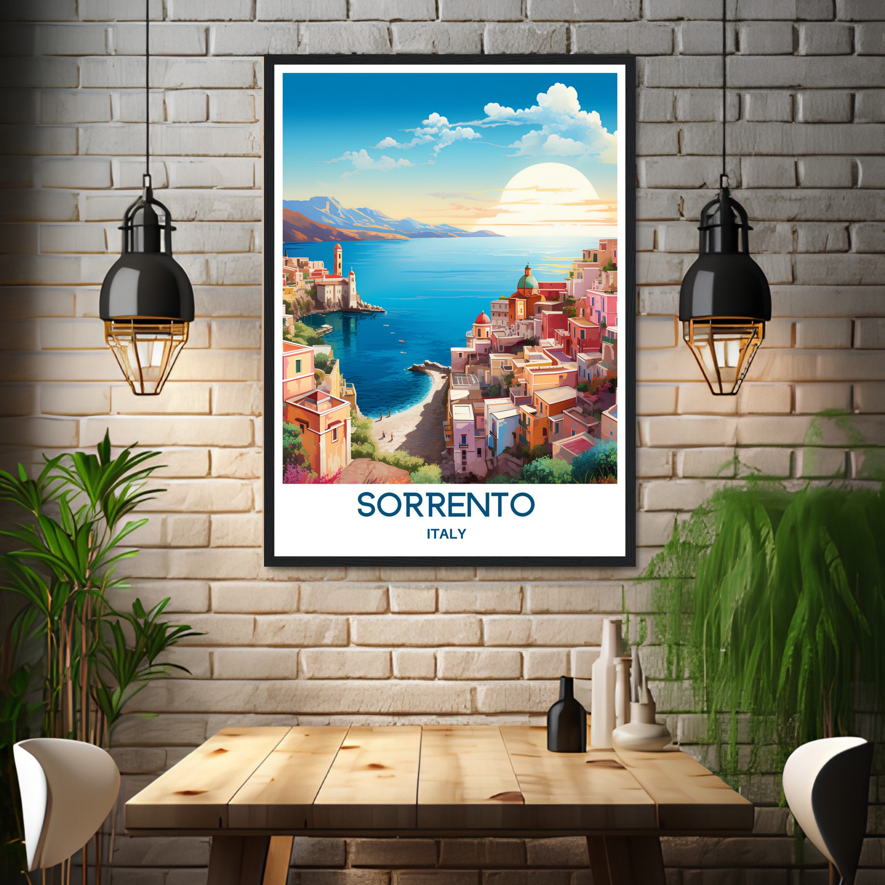 Sorrento Travel Poster Sorrento Travel Print Sorrento Italy - Etsy