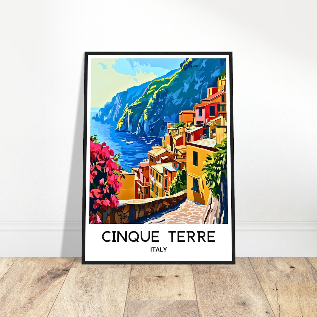 Cinque Terre Travel Print Cinque Terre Poster Italian Art Print Italy ...