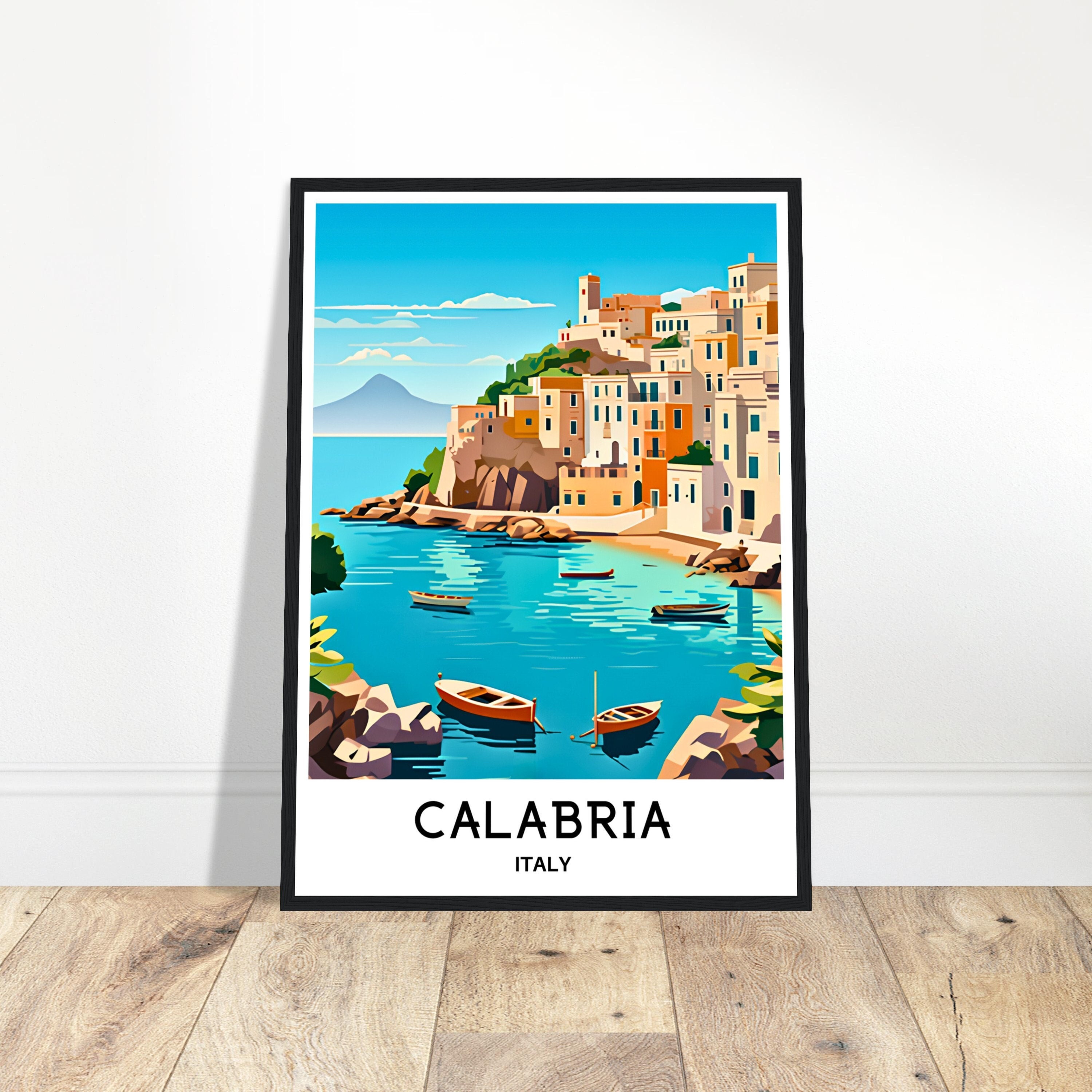 ー品販売  Print Travel Calabria Calabria Print Art Italian Poster 額縁