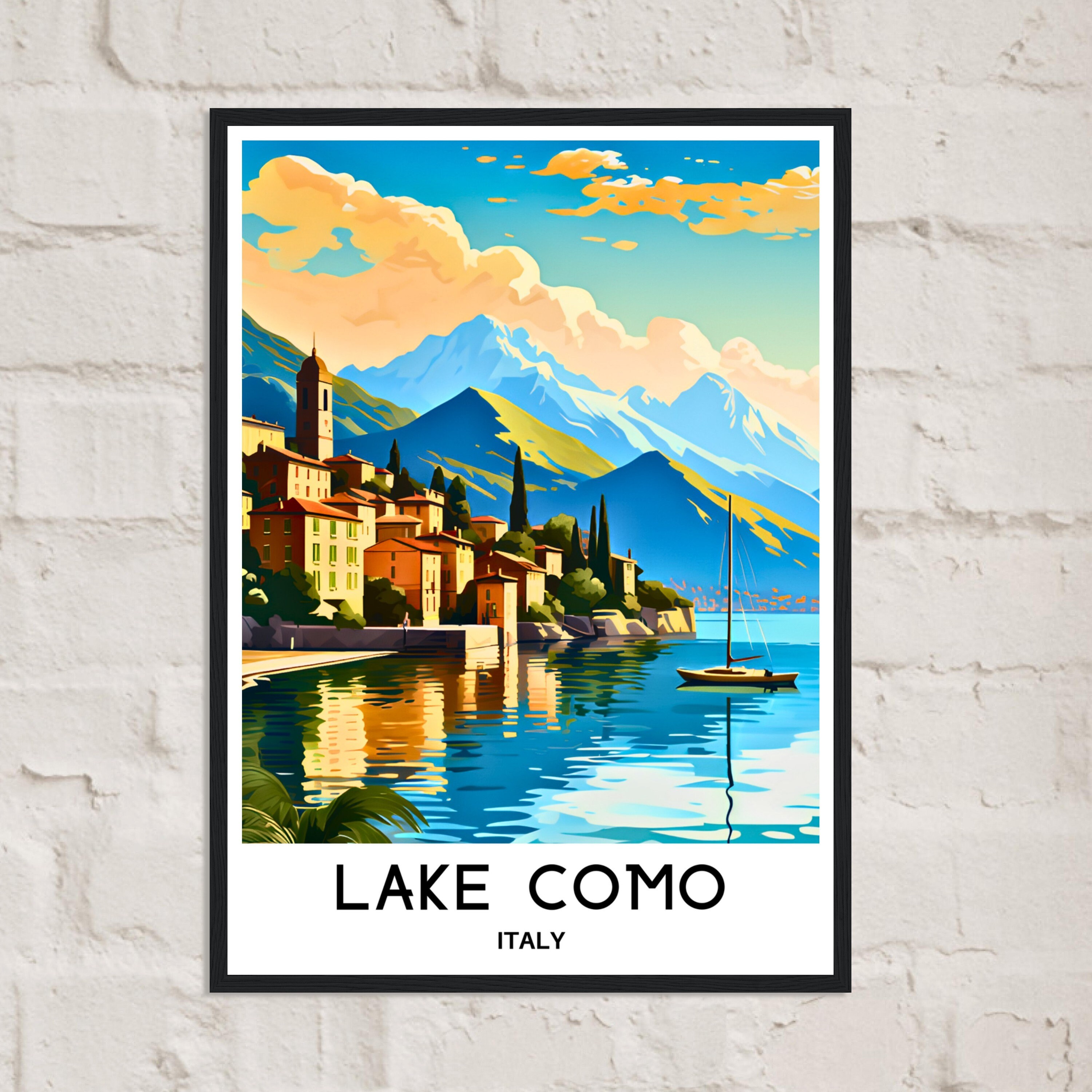 Lake Como Travel Poster Lake Como Travel Print Lake Como Italy