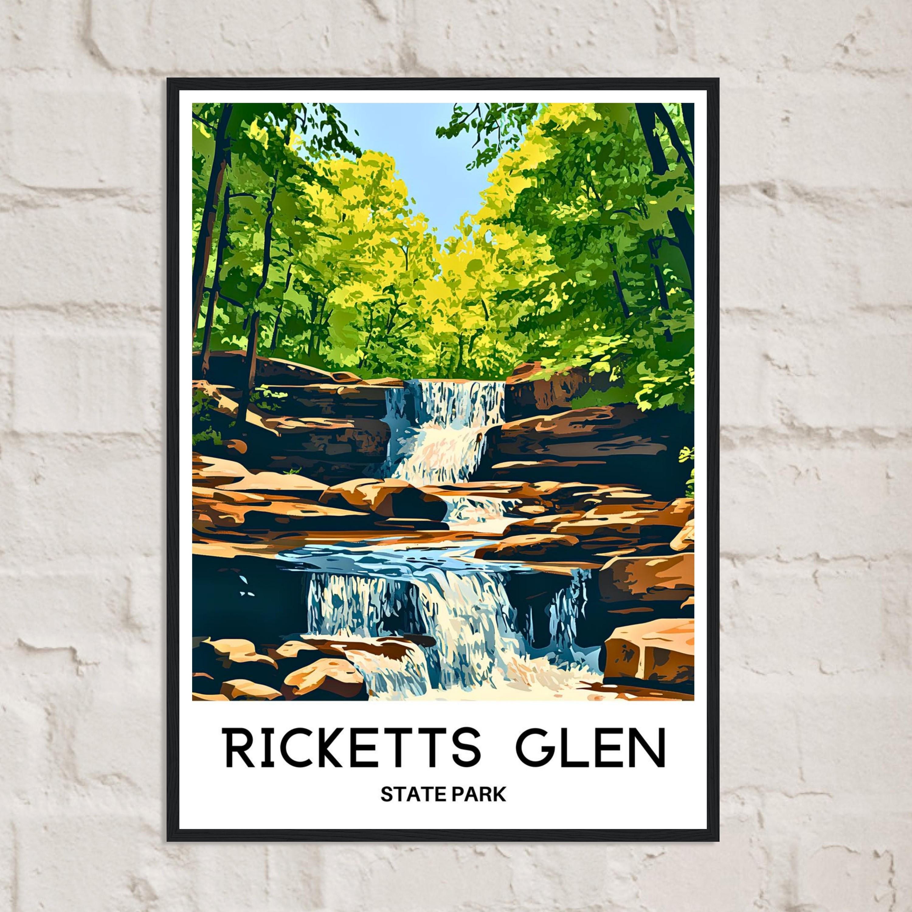 Ricketts Glen State Park Travel Print Poster American Art Print ...