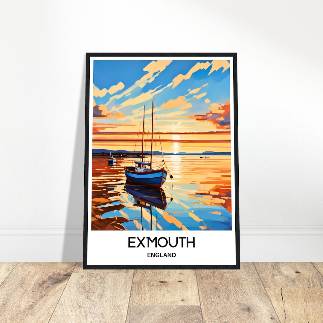 Exmouth Travel Print Exmouth Poster English Art Print England Lover