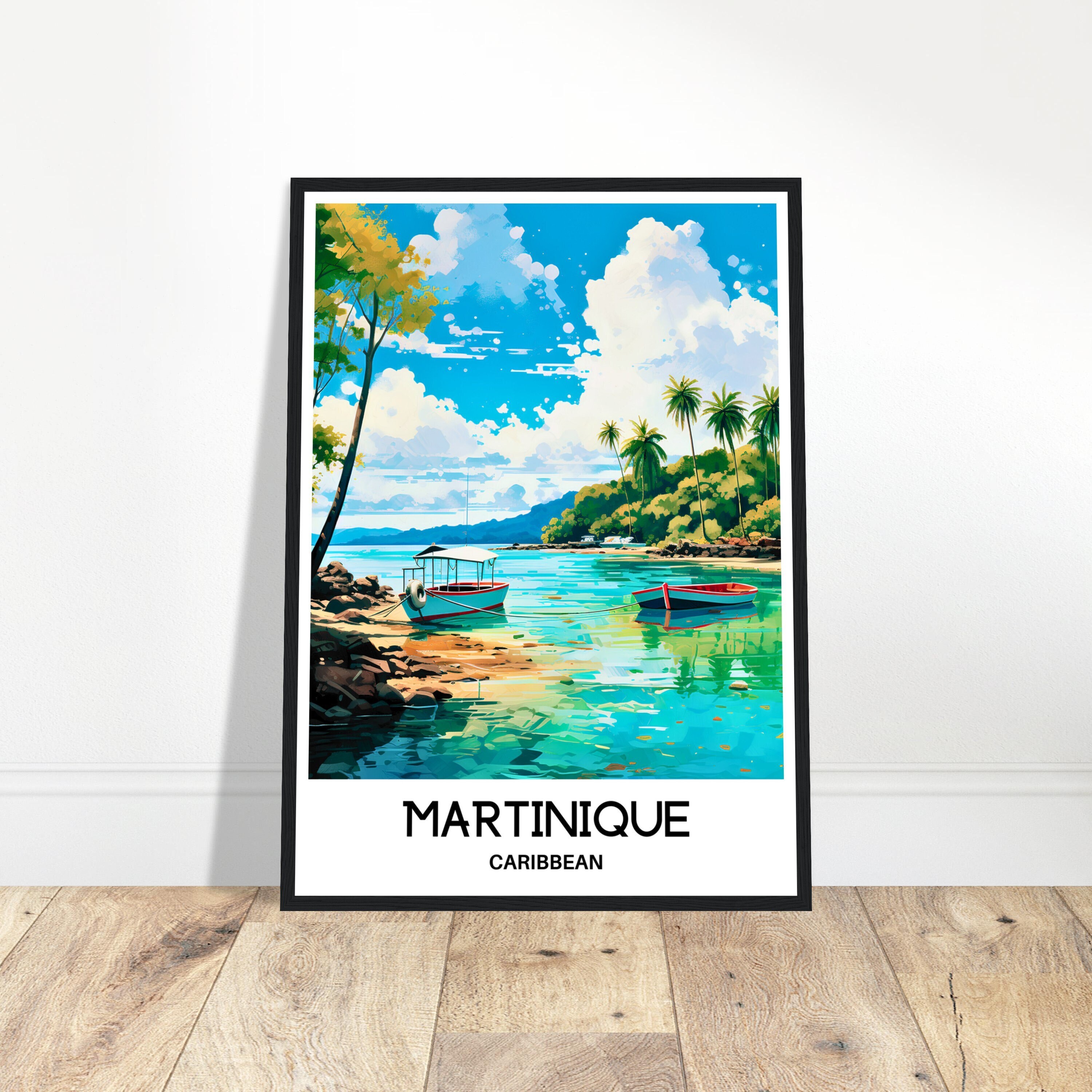 Martinique Watercolor Print Martinique Travel Poster Caribbean Art ...