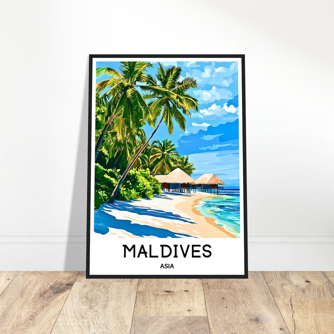 Maldives Travel Print Maldives Poster Asian Art Print Maldives Lover ...