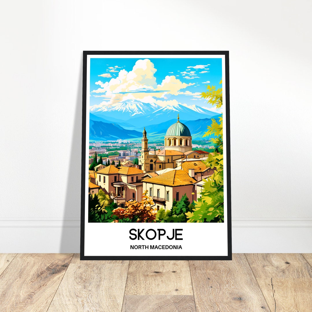 Skopje Travel Print Skopje Poster Macedonian Art Print North Macedonia