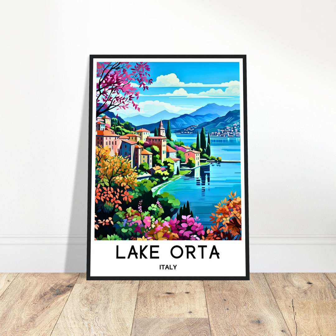 オルタ湖旅行プリント オルタ湖ポスター イタリアアートプリント