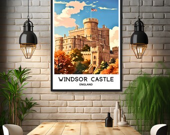 Windsor Castle Travel Print Windsor Castle Poster English Art