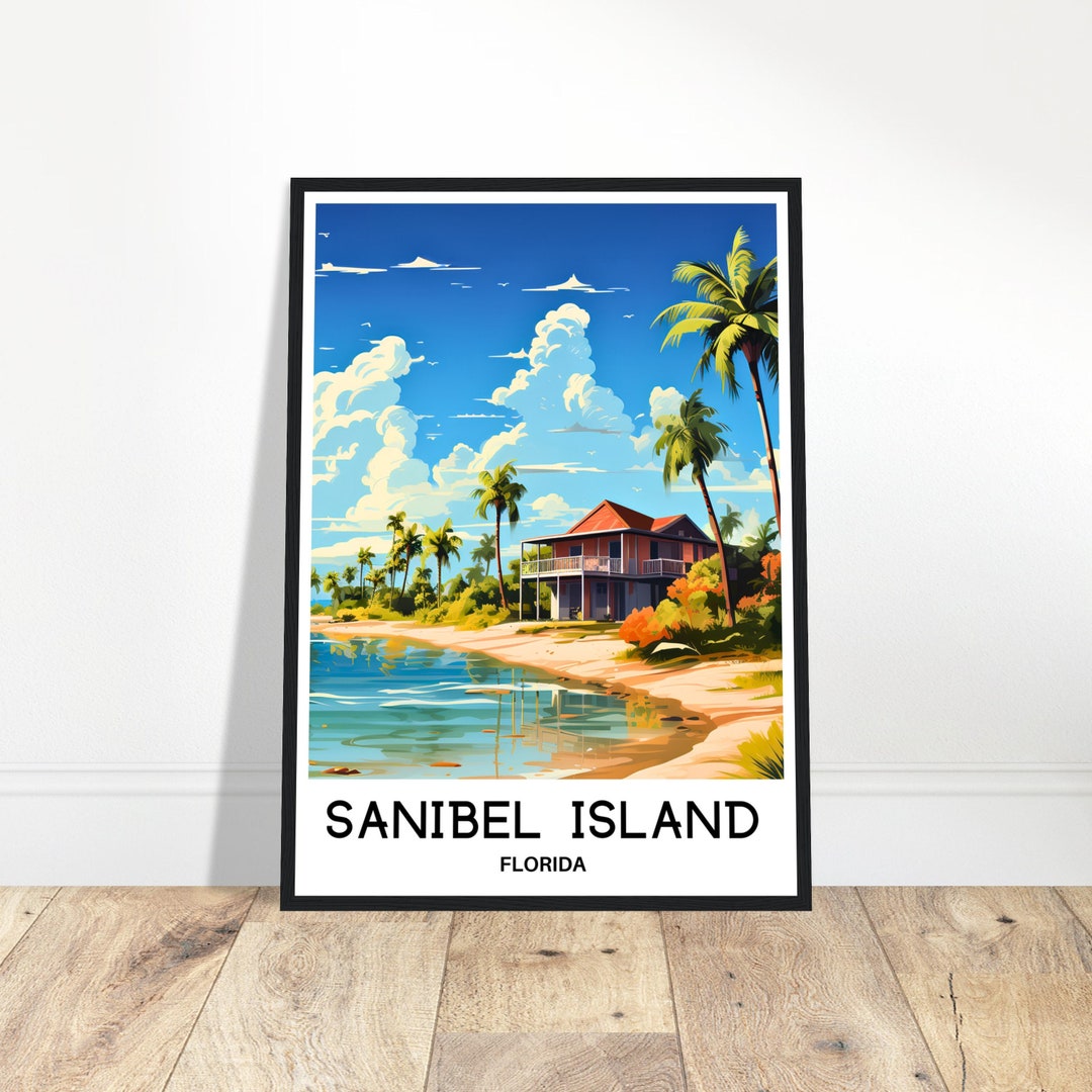 Sanibel Island Travel Print Sanibel Island Poster American Art Print Florida Lover Gift Wall ...