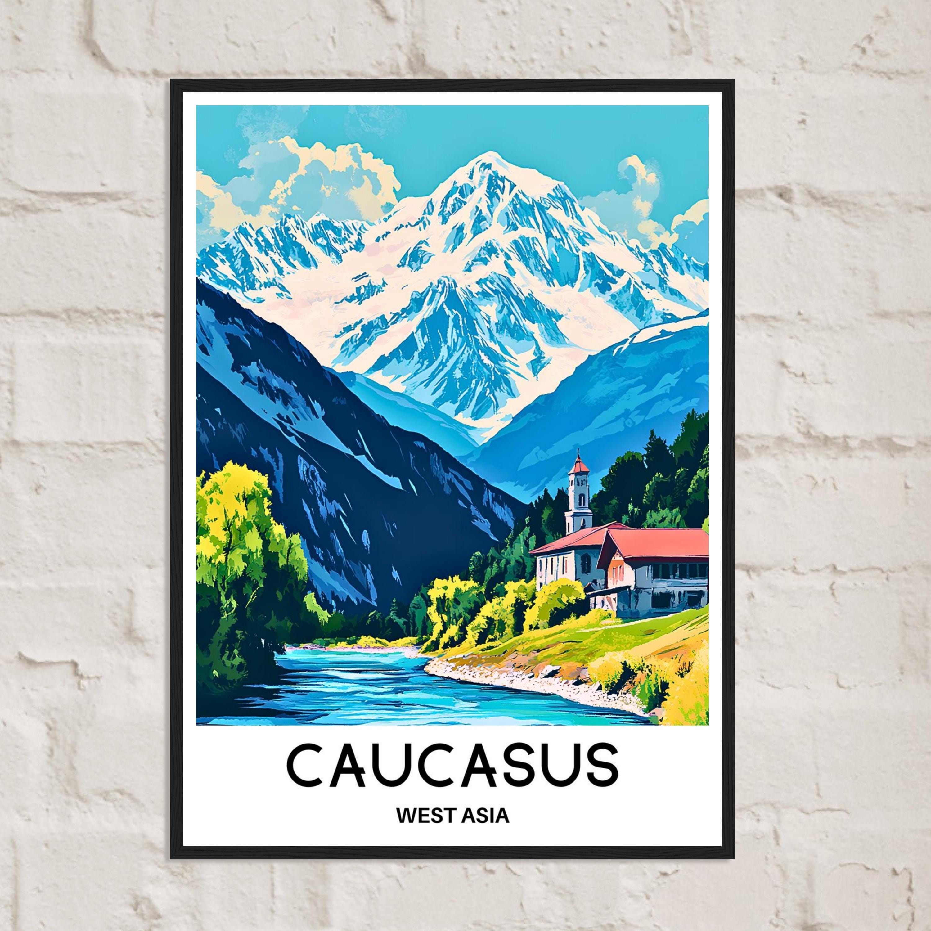 Caucasus Travel Print Poster West Asia Art Print Caucasus Region